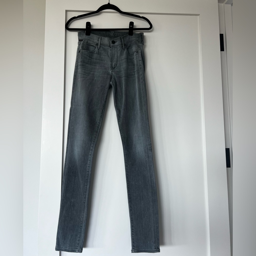Citizens Of Humanity Gray Straight Leg High Rise Skinny Jeans